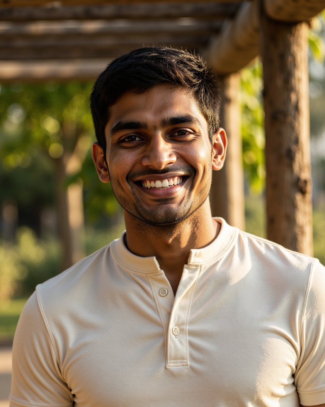 The Skipper Polo in Cream — on model