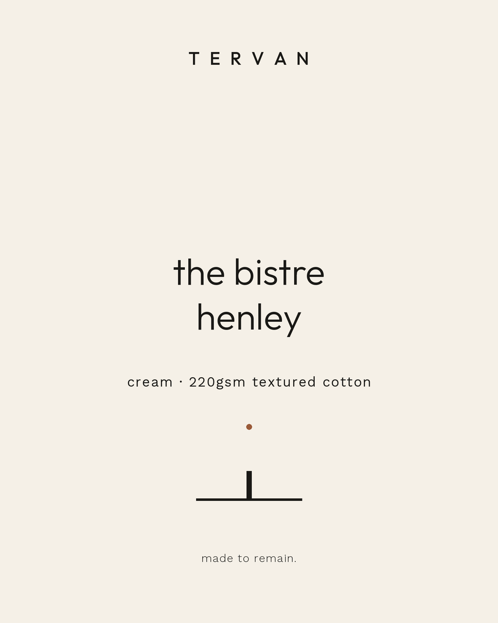 The Bistre Henley — cream, 220gsm textured cotton