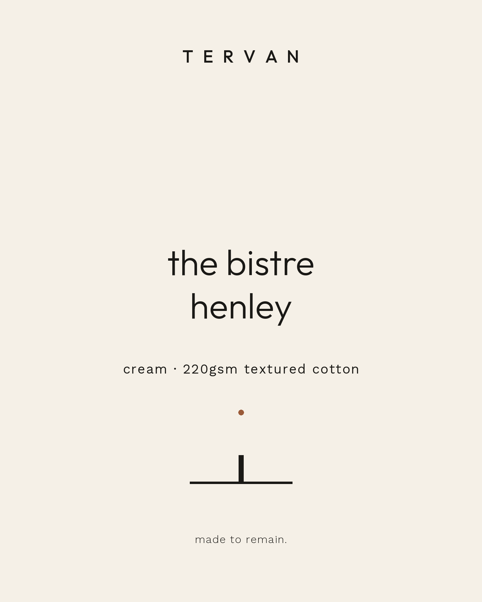 The Bistre Henley — cream, 220gsm textured cotton