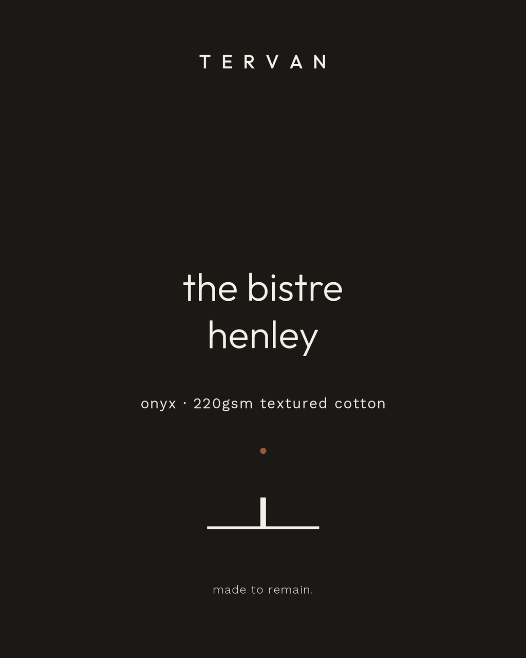The Bistre Henley — onyx, 220gsm textured cotton
