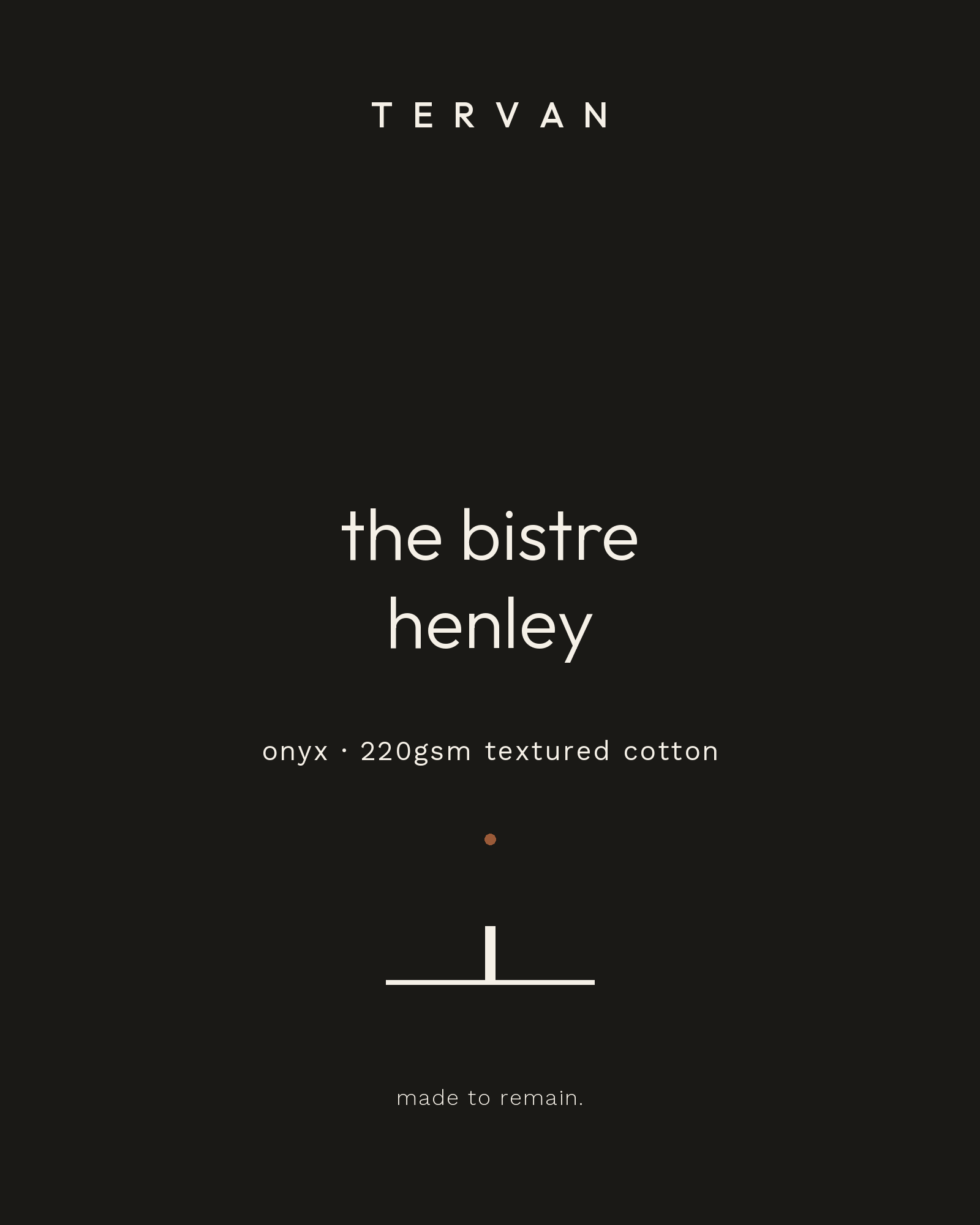 The Bistre Henley — onyx, 220gsm textured cotton