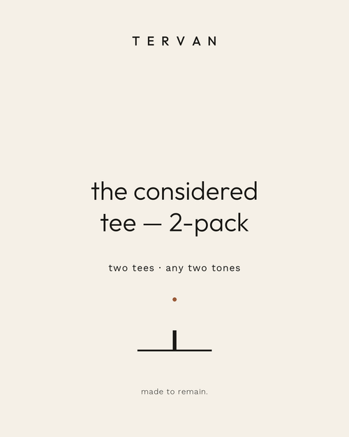 The Considered Tee 2-pack — two tees, any two tones