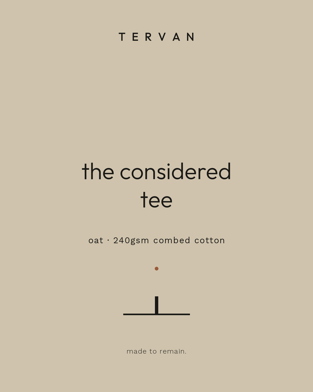 The Considered Tee — oat, 240gsm combed cotton