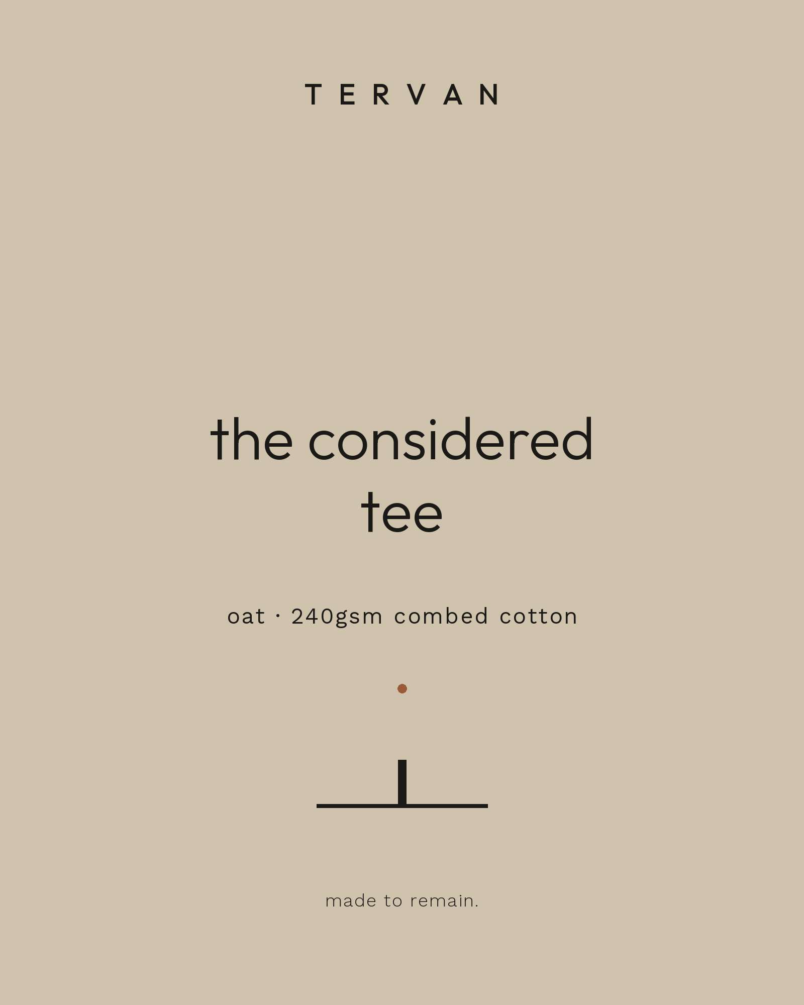 The Considered Tee — oat, 240gsm combed cotton