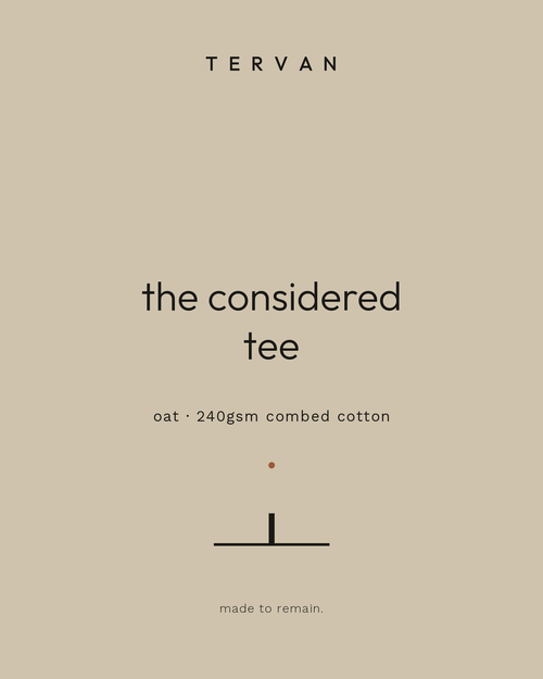 The Considered Tee — oat, 240gsm combed cotton