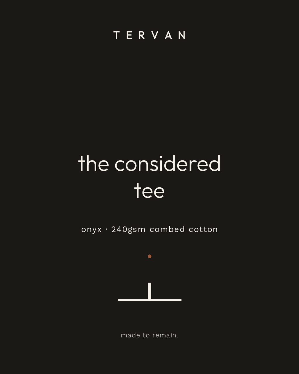 The Considered Tee — onyx, 240gsm combed cotton