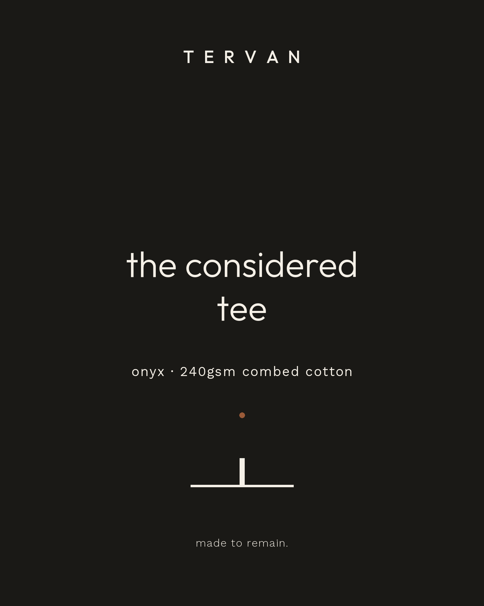 The Considered Tee — onyx, 240gsm combed cotton
