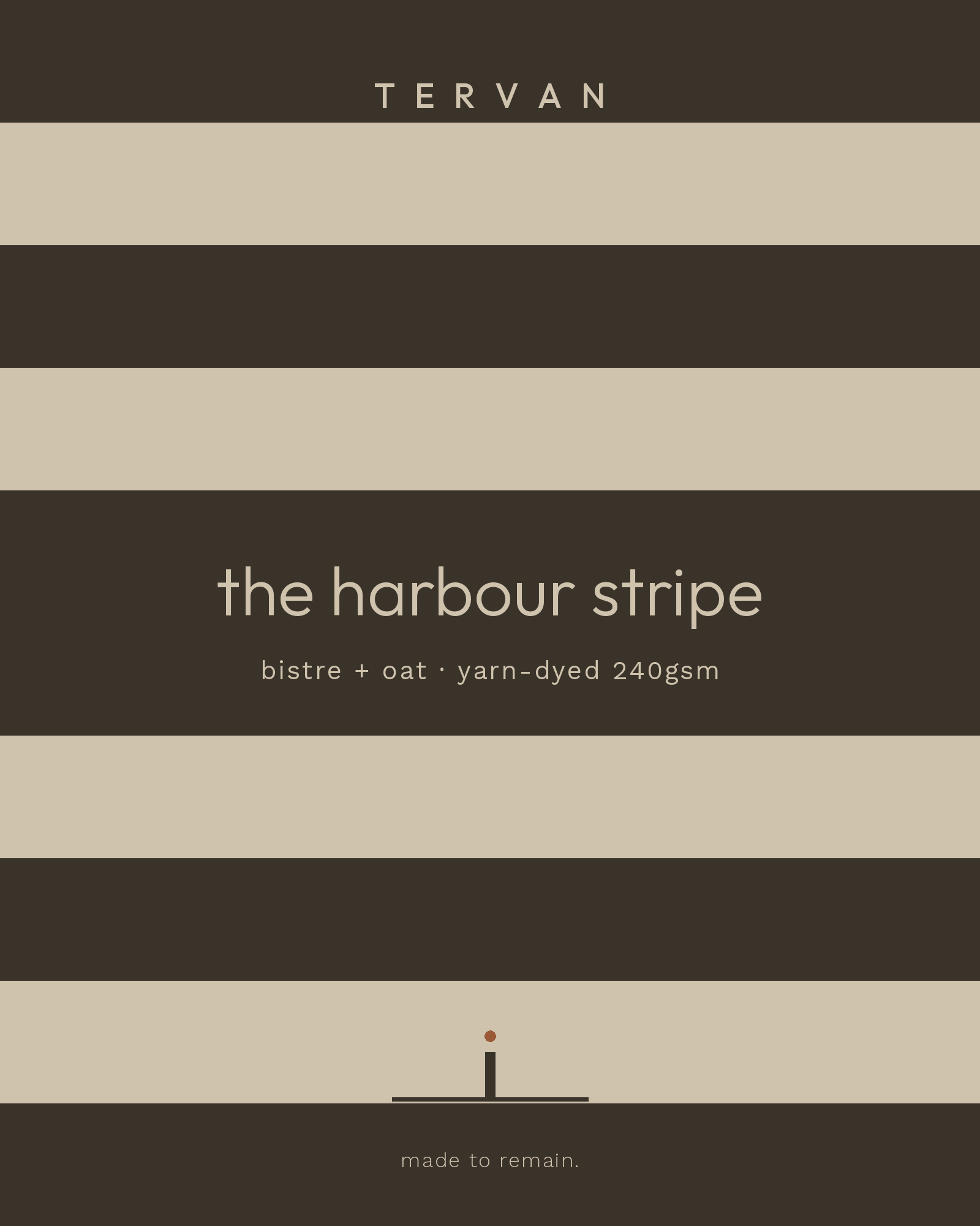 The Harbour Stripe Tee — bistre / oat, bold yarn-dyed bands