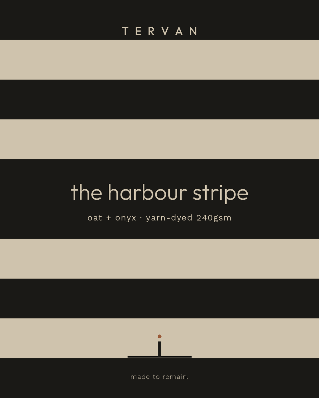 The Harbour Stripe Tee — oat / onyx, bold yarn-dyed bands