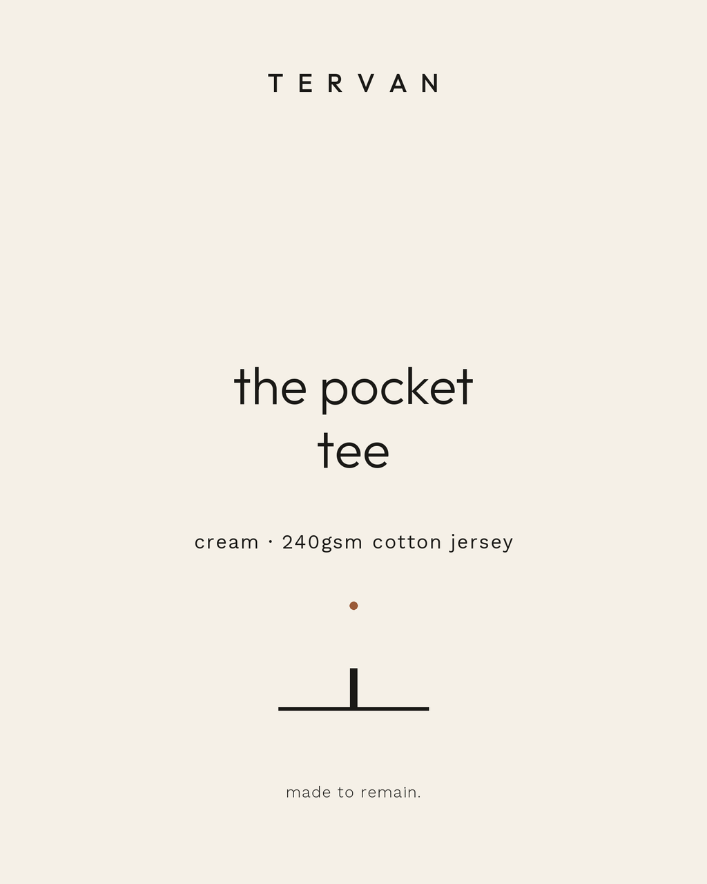 The Pocket Tee — cream, 240gsm cotton jersey
