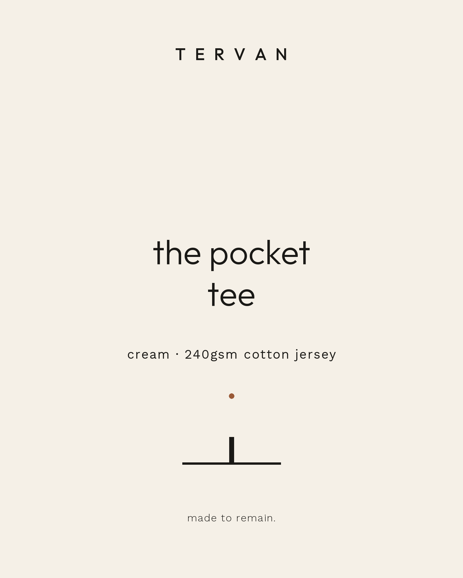 The Pocket Tee — cream, 240gsm cotton jersey