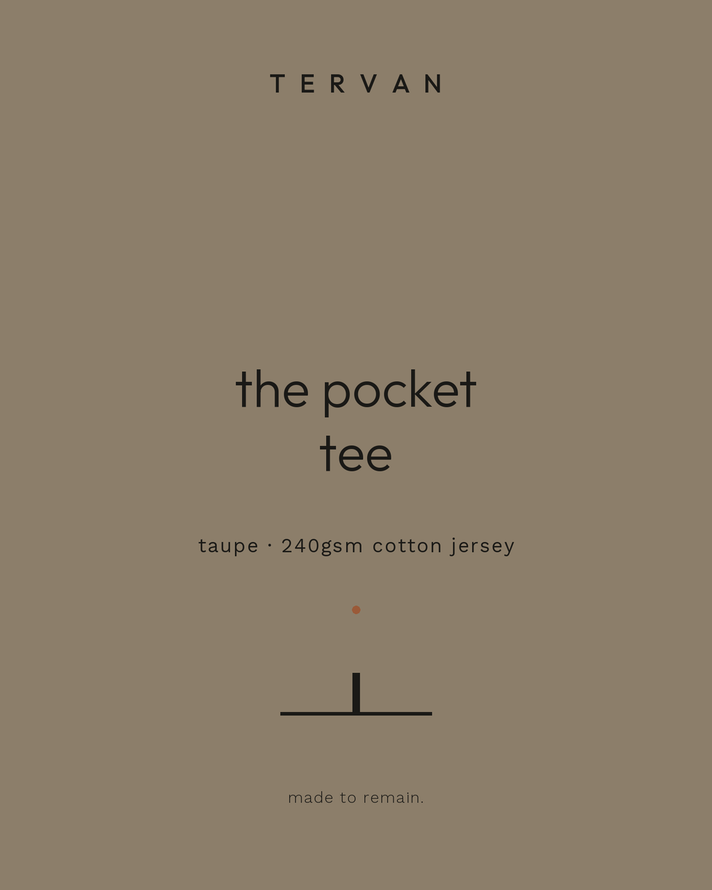 The Pocket Tee — taupe, 240gsm cotton jersey