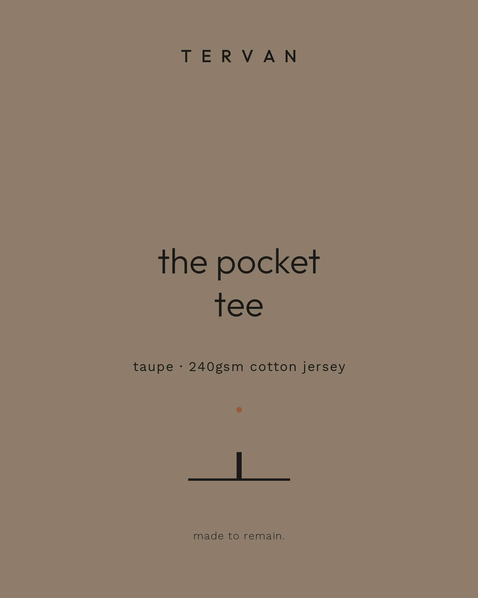 The Pocket Tee — taupe, 240gsm cotton jersey