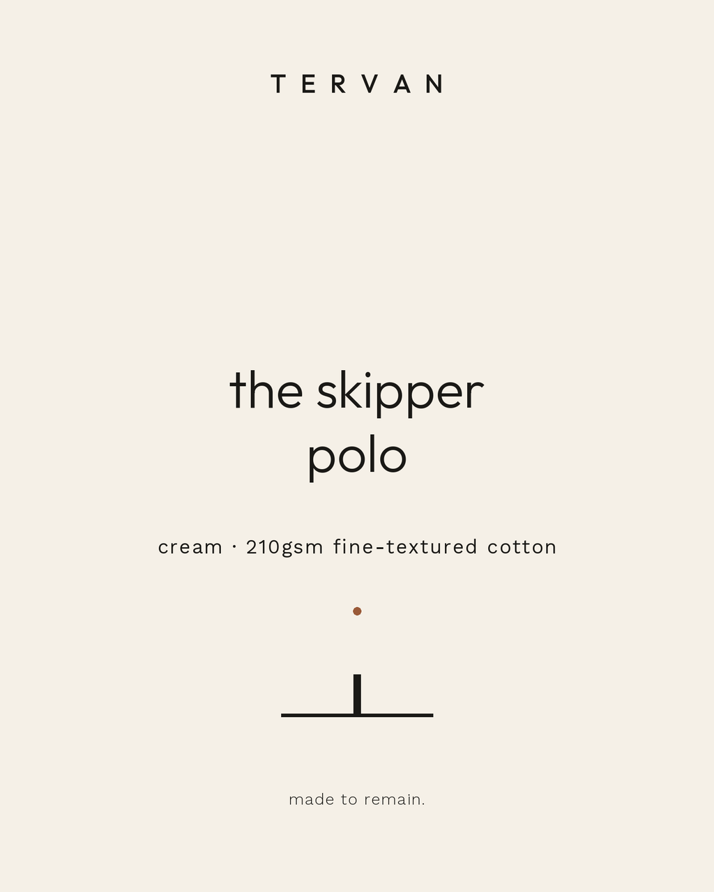 The Skipper Polo — cream, 210gsm fine-textured cotton
