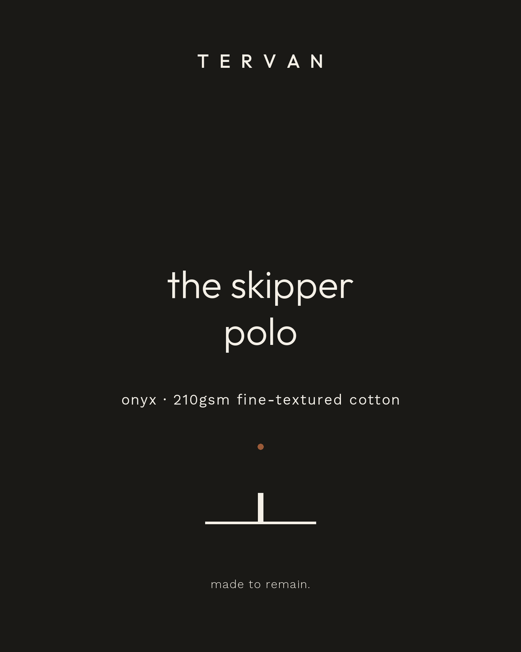 The Skipper Polo — onyx, 210gsm fine-textured cotton