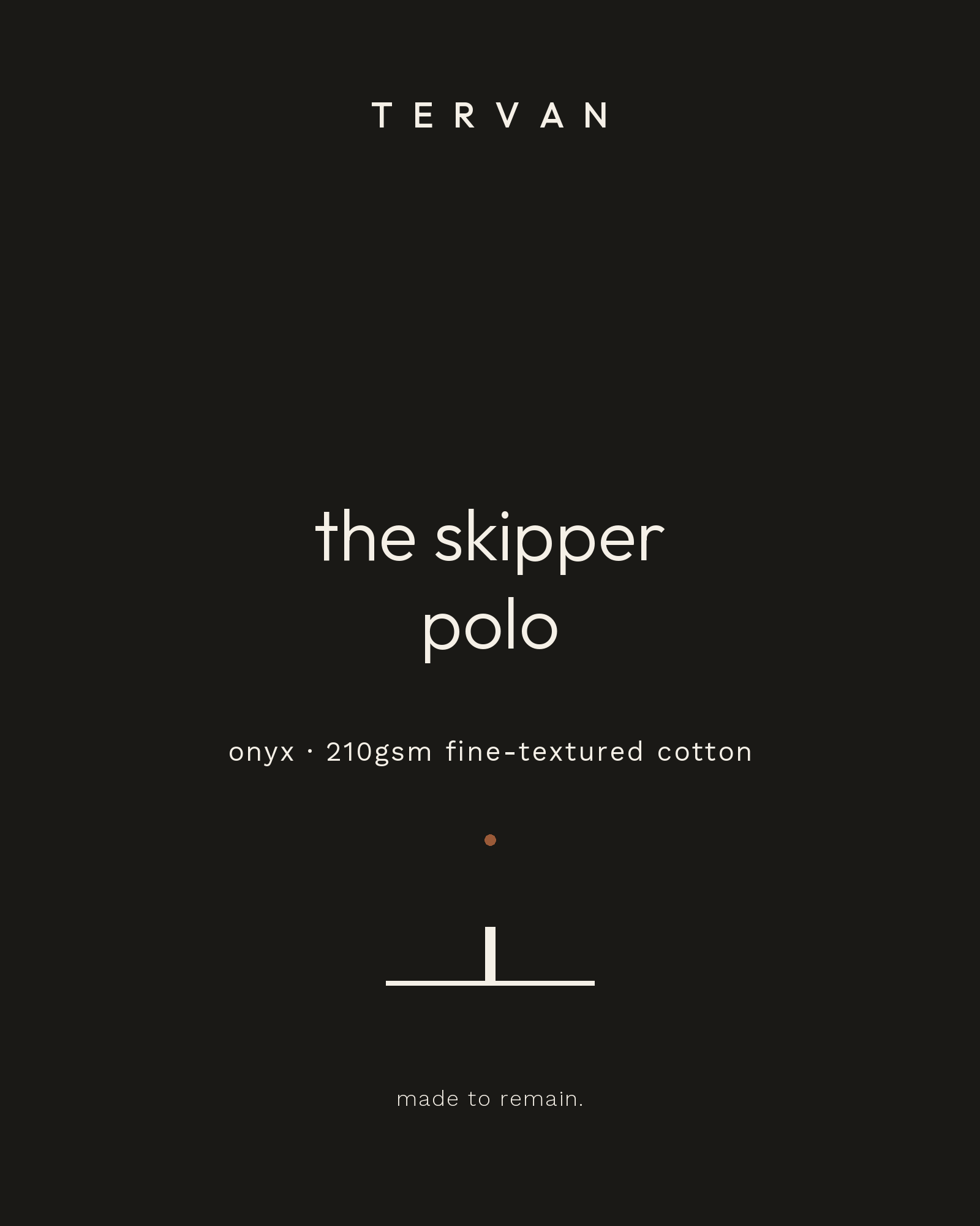 The Skipper Polo — onyx, 210gsm fine-textured cotton