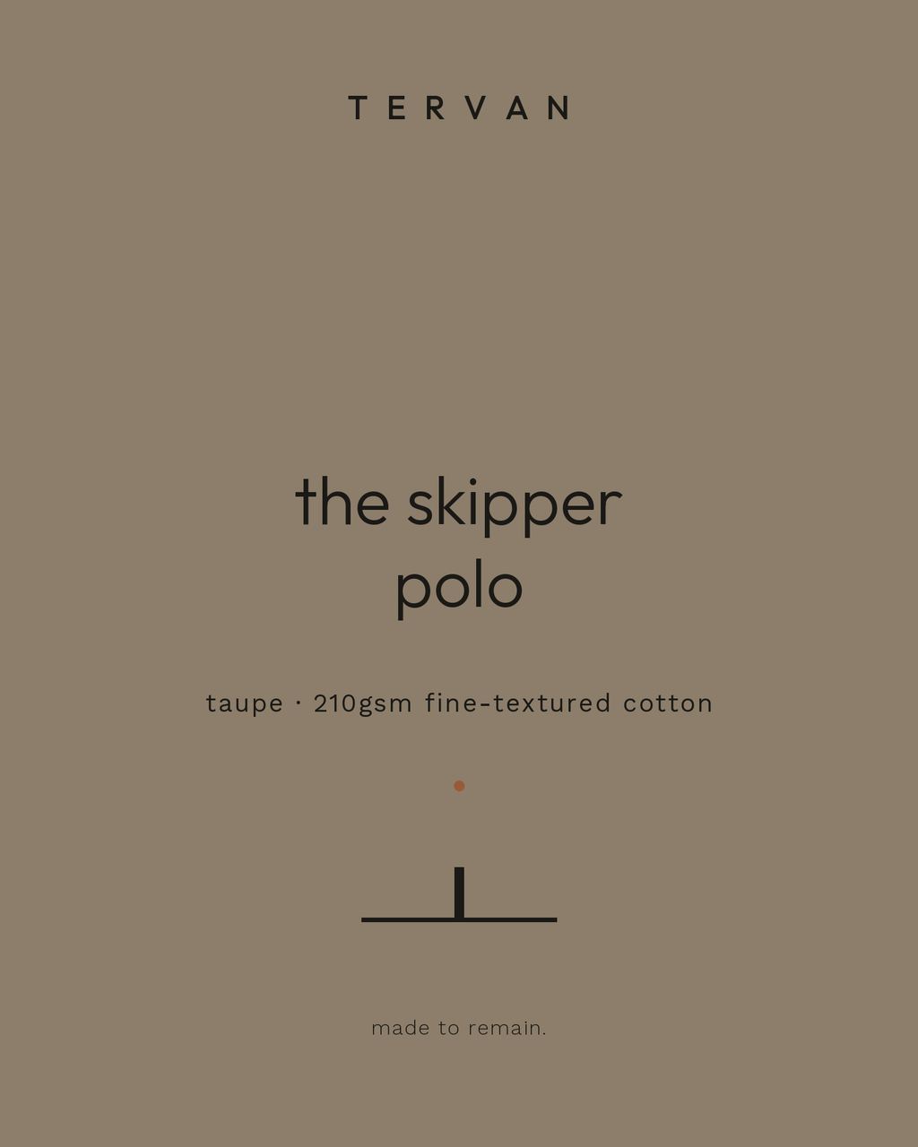 The Skipper Polo — taupe, 210gsm fine-textured cotton