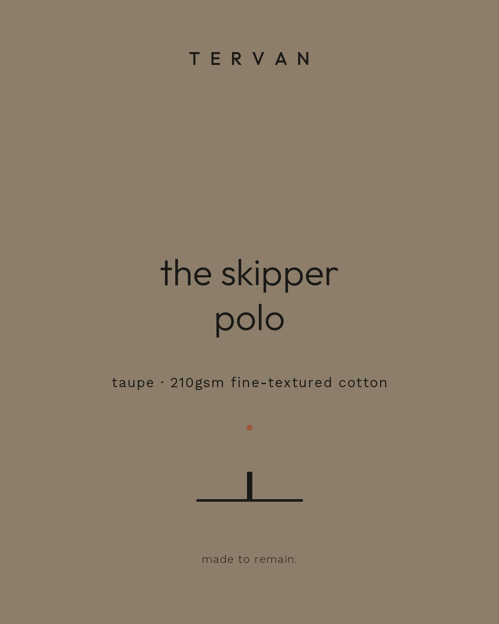 The Skipper Polo — taupe, 210gsm fine-textured cotton