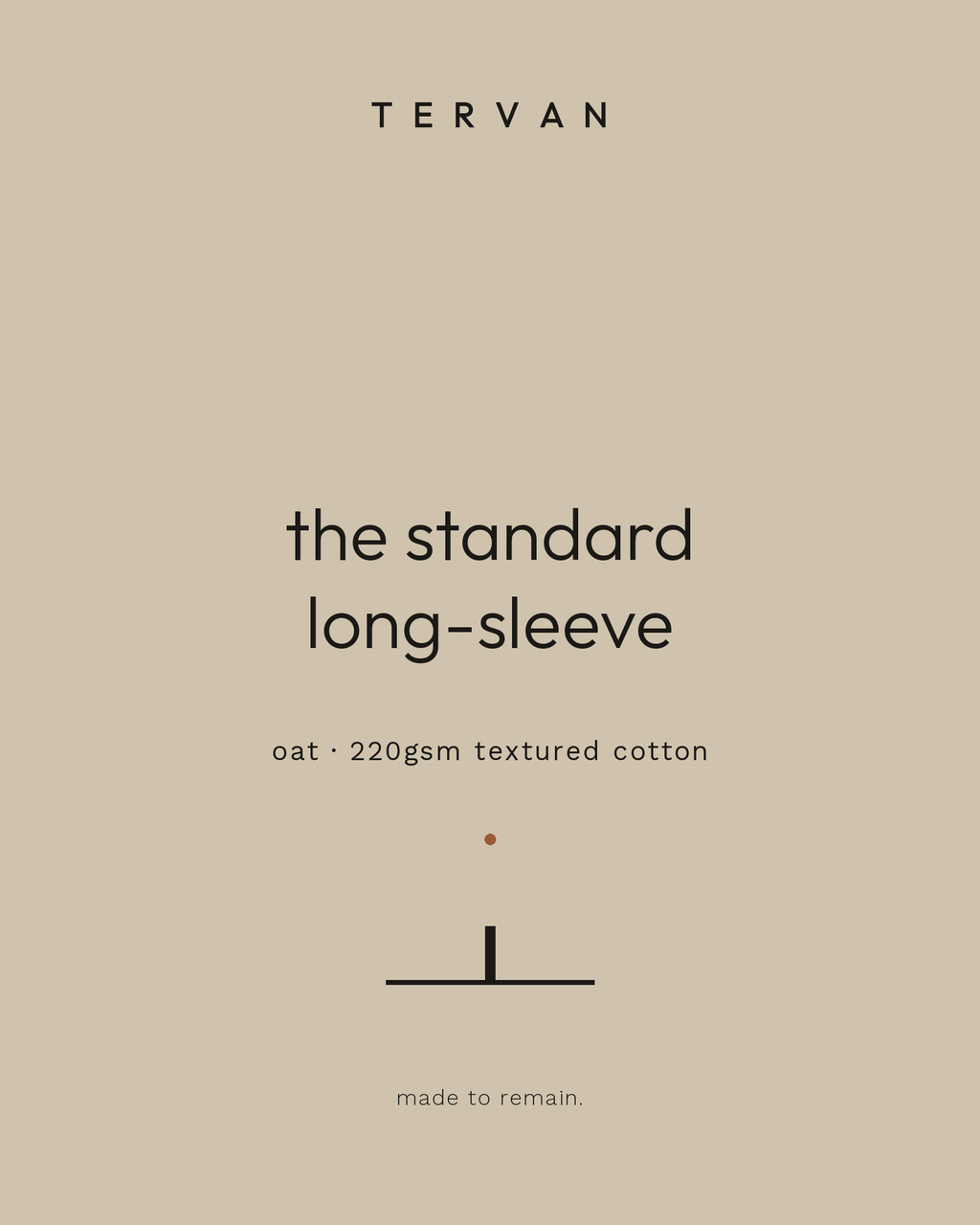 The Standard Long-Sleeve — oat, 220gsm textured cotton