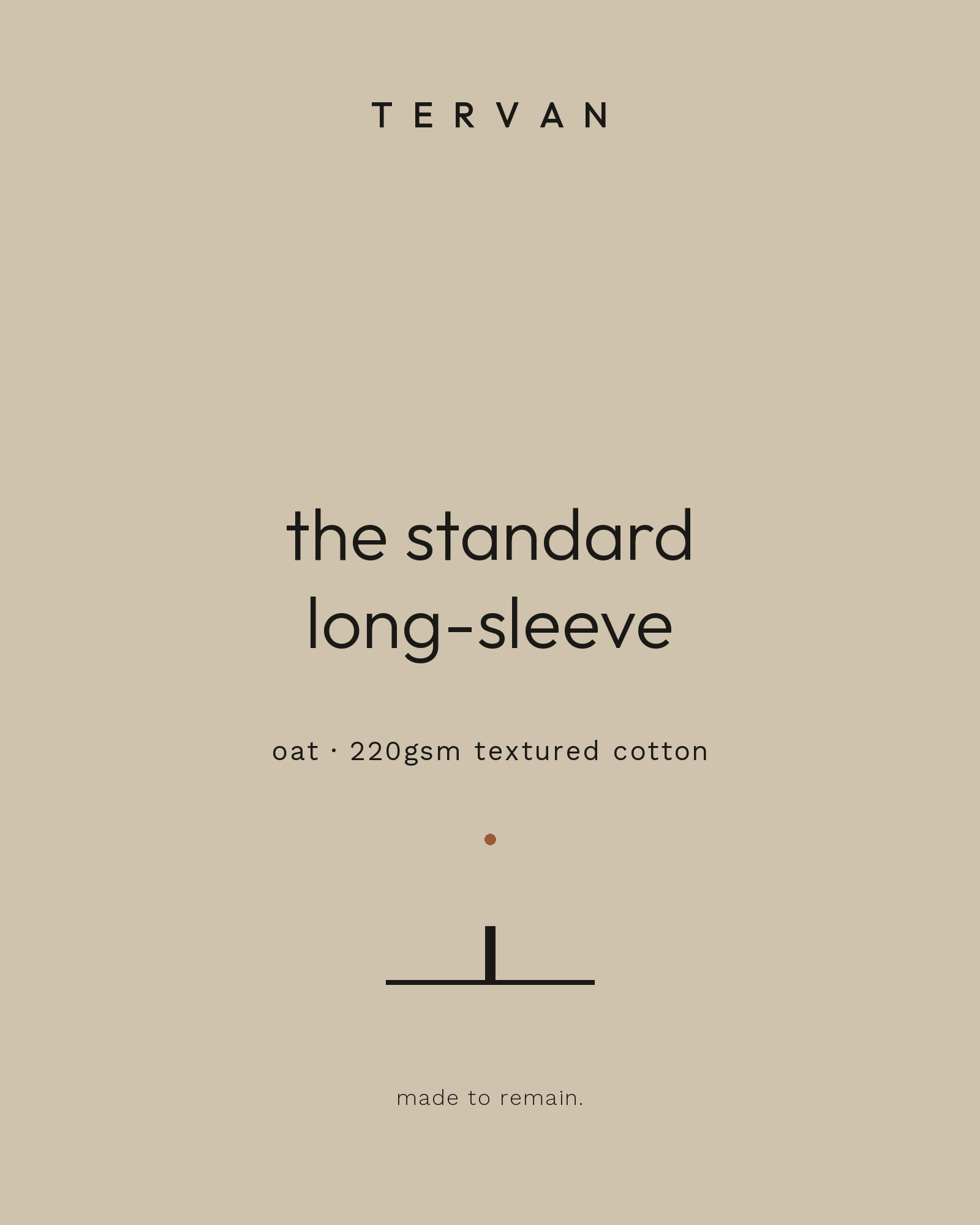 The Standard Long-Sleeve — oat, 220gsm textured cotton