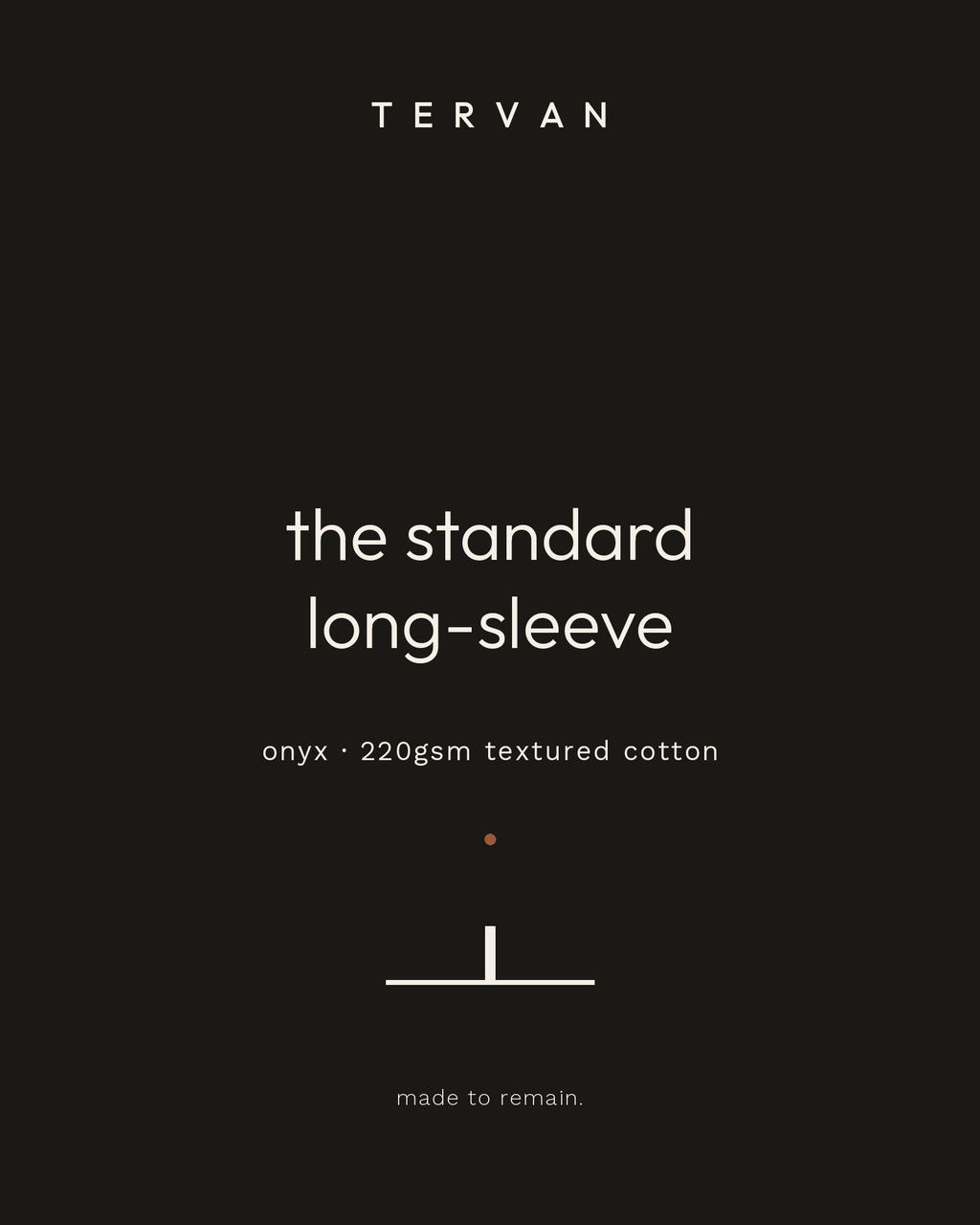 The Standard Long-Sleeve — onyx, 220gsm textured cotton