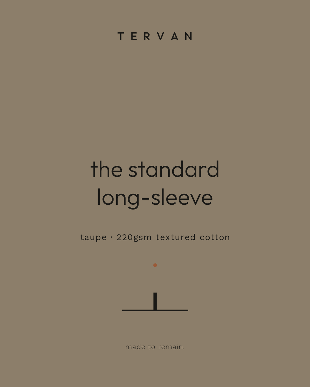 The Standard Long-Sleeve — taupe, 220gsm textured cotton