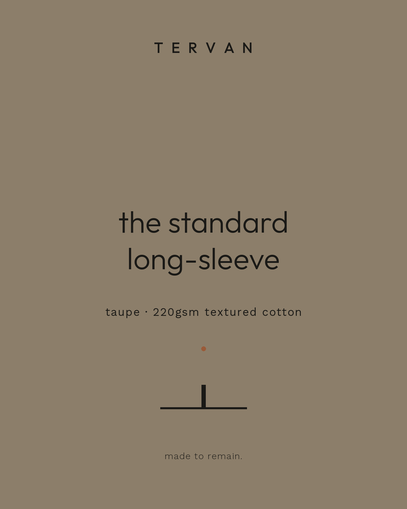 The Standard Long-Sleeve — taupe, 220gsm textured cotton